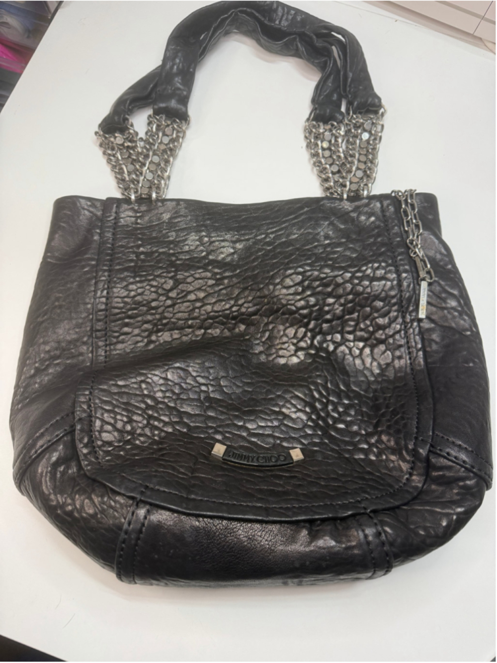 Women's Jimmy Choo Shoulder Bag One Size Black Silver